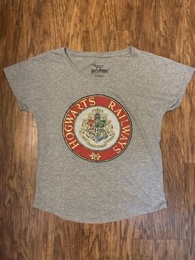 Universal Harry Potter Hogwarts Railways Red and Grey Graphic Tee